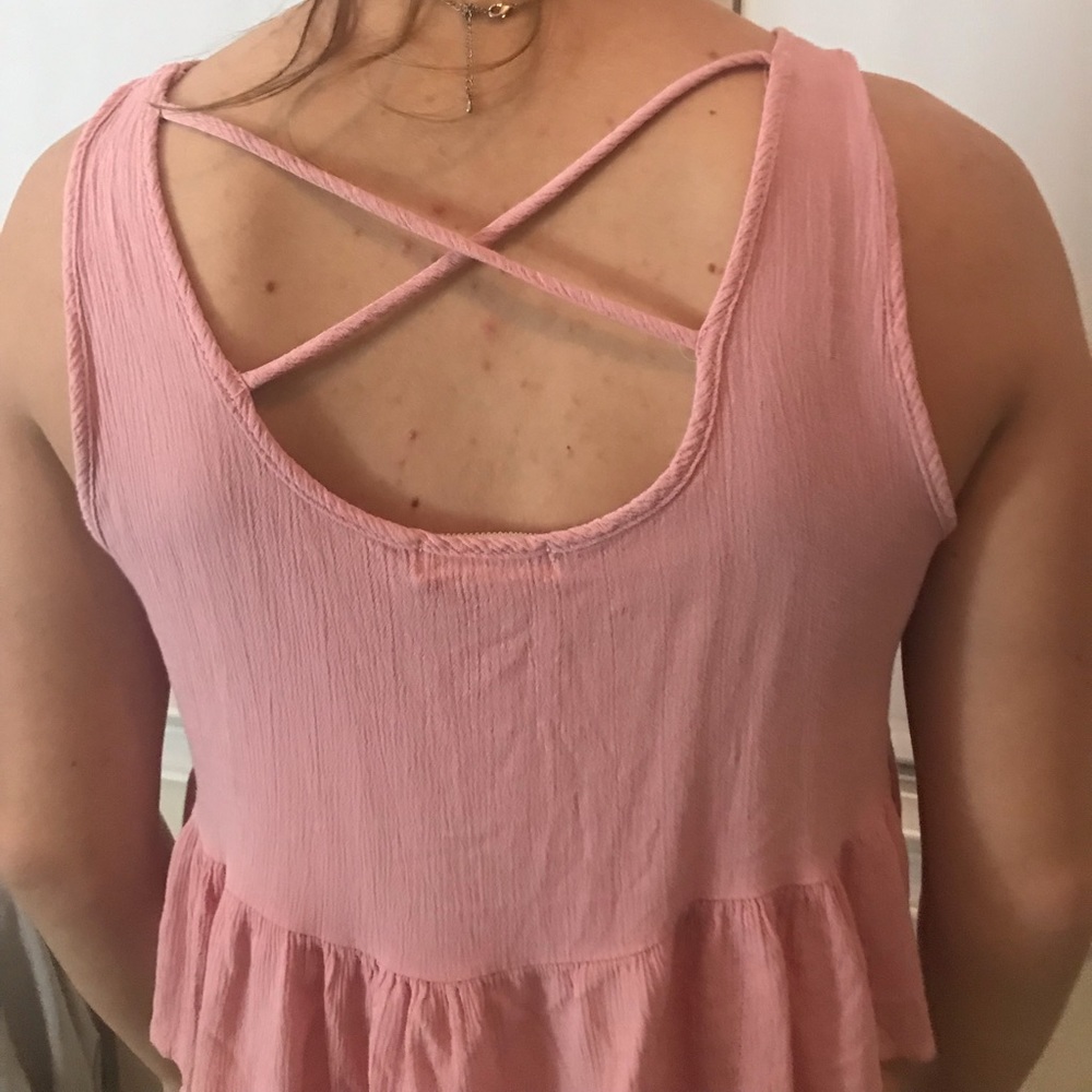 PINK RUFFLE CROP TOP - Picture 2 of 2